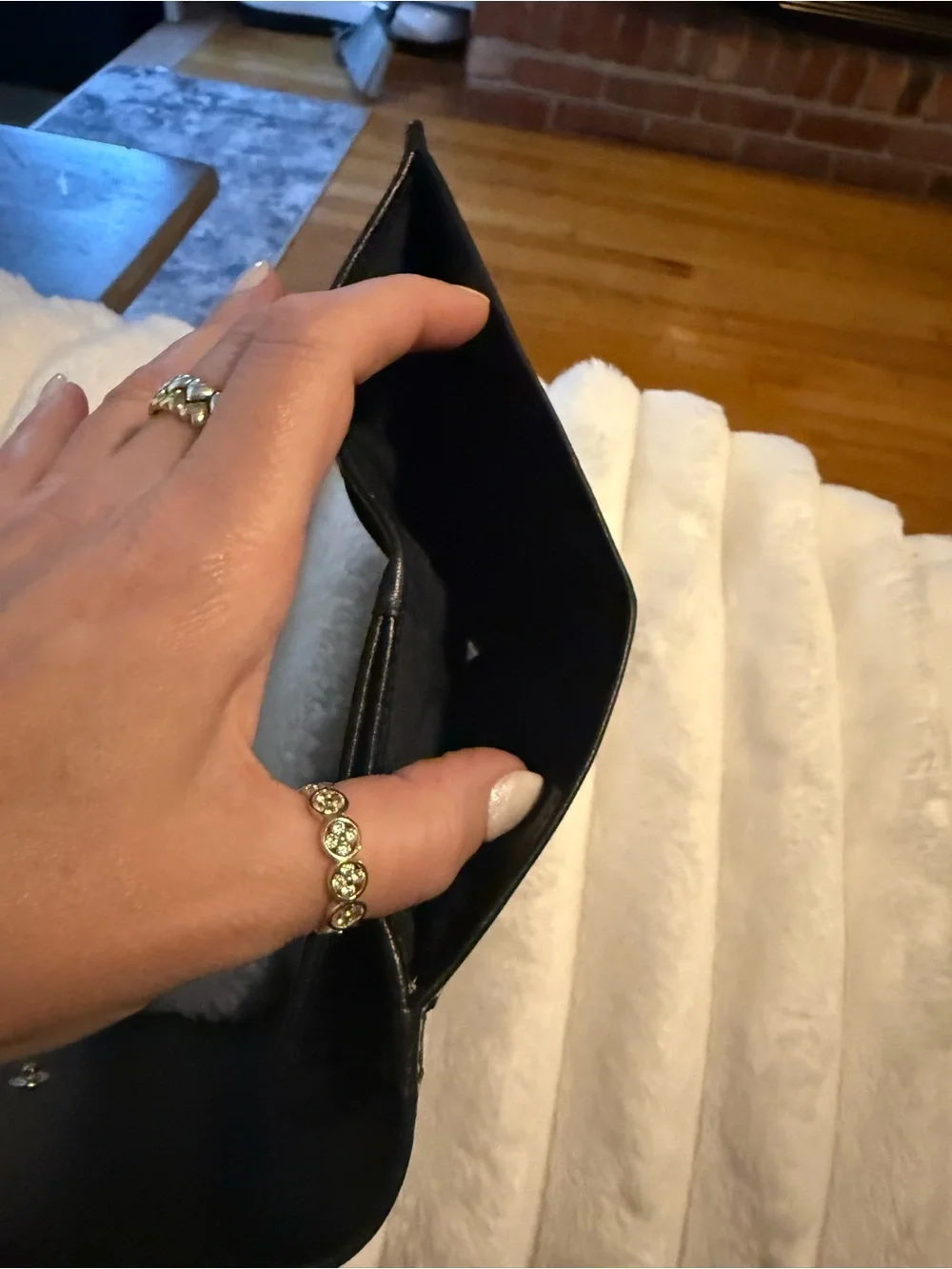 Coach Black Canvas and Leather Tri-Fold Wallet
